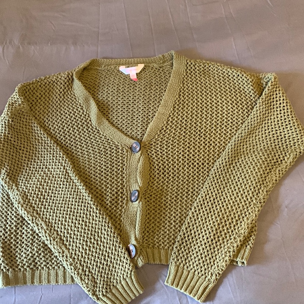 Cardigan sweater.